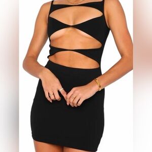 White Fox Black Cut-Out Mini Dress
